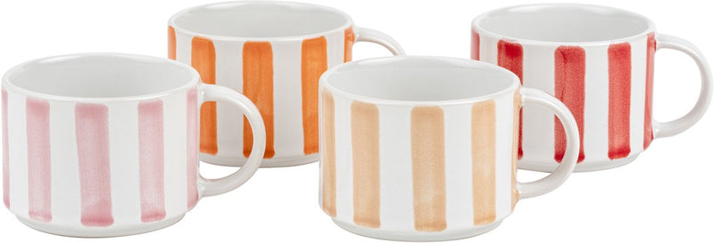 Leopold Vienna - tazza da caffè Franca - set da 4 - design a strisce