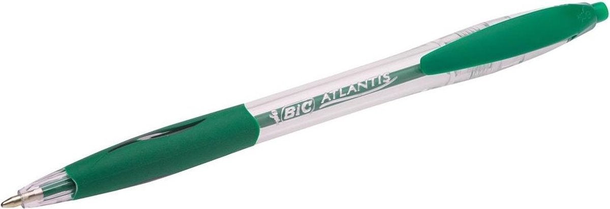 Bolígrafo Bic atlantis classic m verde caja 12