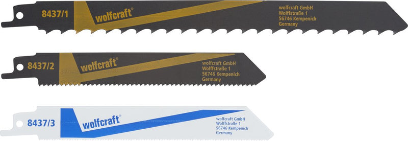 Wolfcraft - lame per sega alternativa - set da 3 pezzi per sega alternativa - 8437000