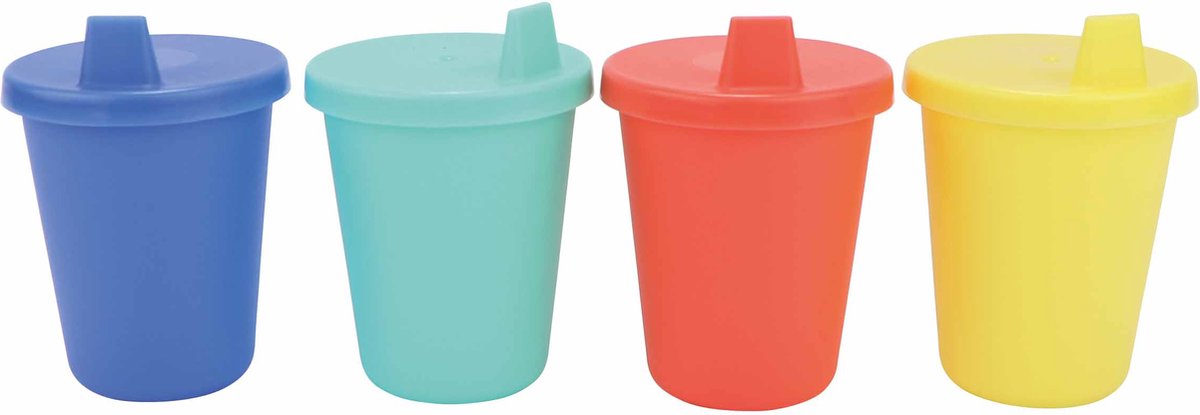 Nûby - tazza per bambini con beccuccio rigido - beccuccio flusso libero - 207ml - 4 pezzi - 9+ mesi