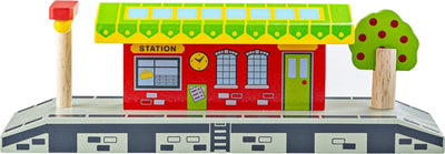 Estación de pueblo de riel de madera bigjigs