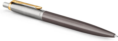 Parker Jotter XL ballpoint pen | gray paint with gold details | medium point | blue ink | gift packaging