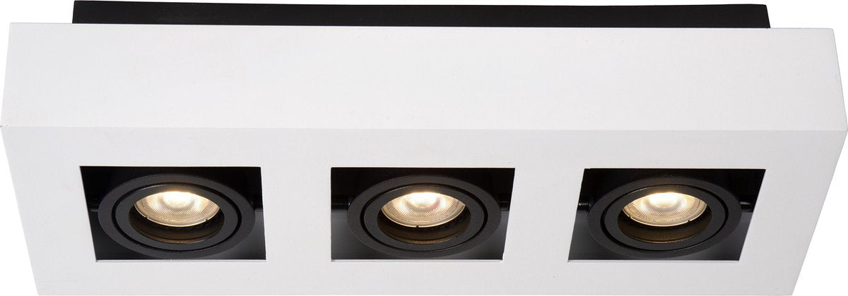 Lucide xirax - plafondspot (plafondlamp) - led dim to warm - gu10 - 3x5w 2200k 3000k - wit
