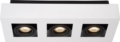 Lucide xirax - foco de techo (lámpara de techo) - led regulable para calentar - gu10 - 3x5w 2200k 3000k - blanco