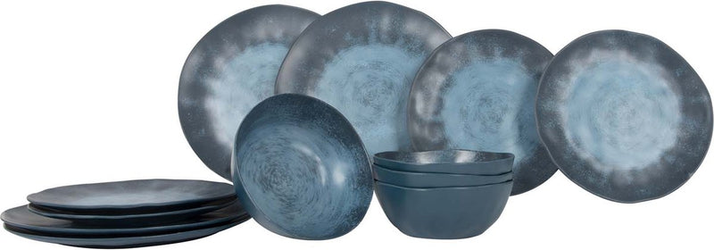 Stoviglie Gimex linea stone - blu scuro - 12 pezzi