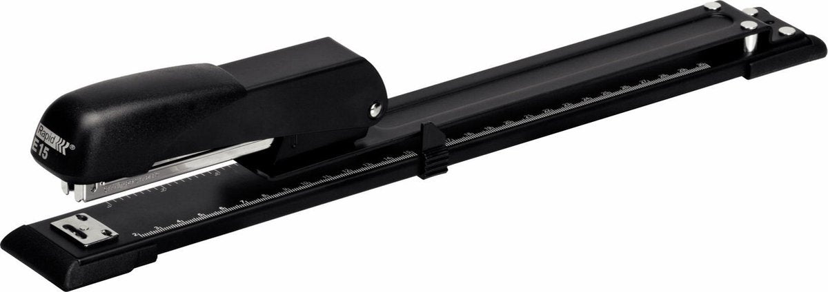 Grapadora de brazo largo Rapid Economy e15 - 20 hojas - negra
