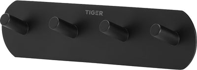 Tiger Rondo - gancio porta asciugamani multi - senza foratura - ganci porta asciugamani - nastro da 3 m - nero opaco