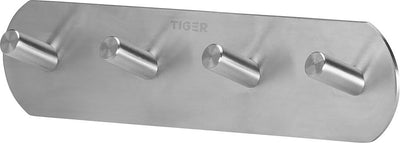 Tiger Rondo - gancio per asciugamano multi - senza foratura - ganci per asciugamano - nastro da 3 m - acciaio inossidabile spazzolato