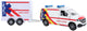 Ambulanza trasportatore VW Globe per bambini con rimorchio