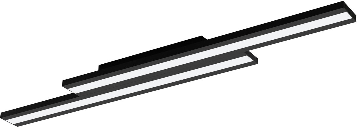 Eglo connect.z saliteras-z smart plafondlamp - 116 cm - zwart wit - instelbaar rgb wit licht - dimbaar - zigbee