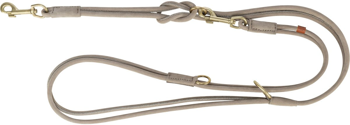 Trixie Dog correa para perros puros de cuero redondo ajustable gris claro