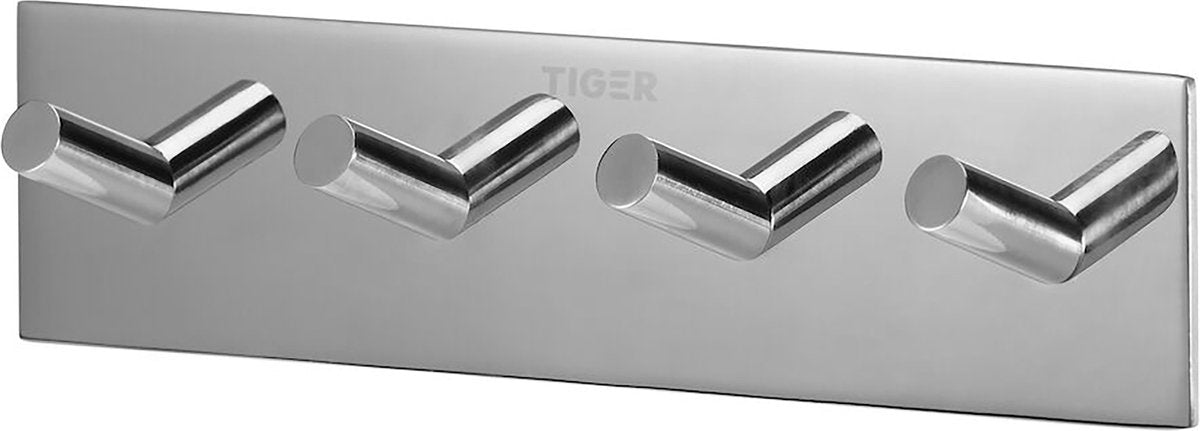 Tiger square - handdoekhaak multi - zonder boren - handdoekhaakjes - 3m tape - rvs gepolijst