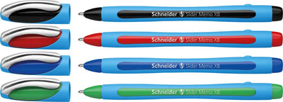 Schneider writing instruments schneider ballpoint pen - slider memo - xb 1.4mm - 4 pieces on blister - s-75020