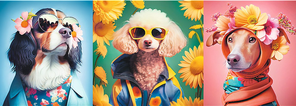 Trefl puzzel - 500 stukjes panorama doggie fashion week dieren.
