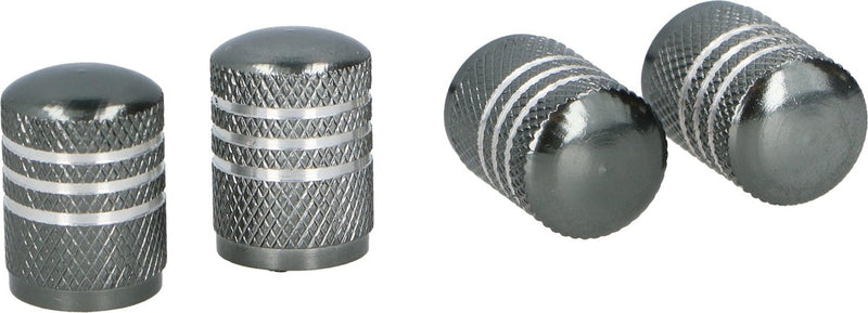 Tappi valvola Dunlop av alluminio grigio argento 4 pezzi