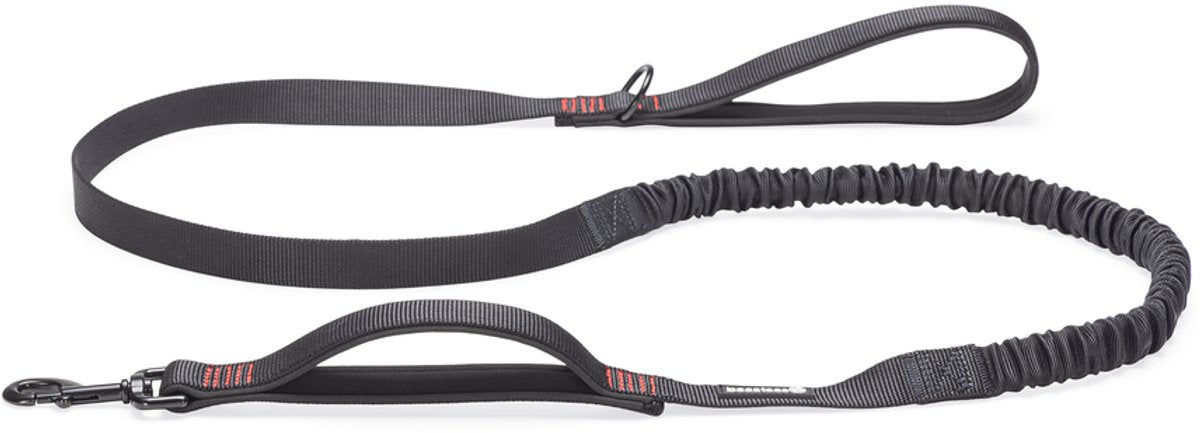 Beeztees parinca premium correa elástica para caminar - correa para perros - nailon - negro - 180 cm x 25 mm