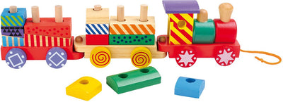 Small foot wooden stacking blocks train, 16dlg.