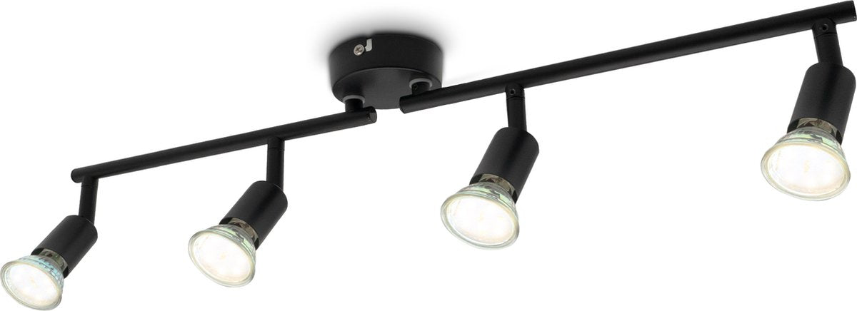 B.K. light - faretti neri a soffitto - faretto a soffitto - faretti da superficie orientabili - con 4 punti luce - con sorgenti luminose gu10