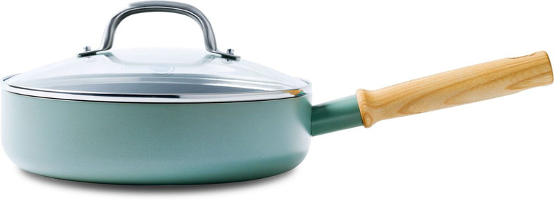 Padella Greenpan Mayflower 24 cm - 2,6 l - rivestimento antiaderente senza pfas - padella a induzione - padella in ceramica - non adatta al forno - maniglie fredde - con coperchio - blu