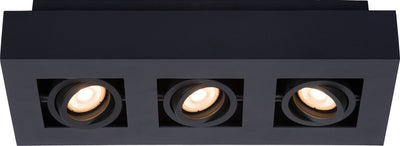 Lucide xirax - foco de techo (lámpara de techo) - led regulable para calentar - gu10 - 3x5w 2200k 3000k - negro
