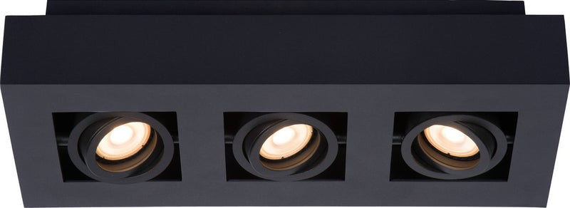 Lucide xirax - foco de techo (lámpara de techo) - led regulable para calentar - gu10 - 3x5w 2200k 3000k - negro