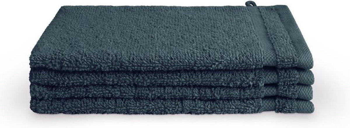 Set asciugamani Byrklund - basi da bagno - 4 pezzi - 4x 16x21 - 100% cotone - blu scuro