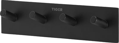 Tiger quadrato - gancio porta asciugamano multi - senza foratura - ganci porta asciugamano - nastro da 3 m - nero opaco