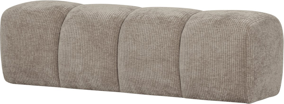Woood mojo eetbankje 164 cm - ribstof - donker zand - 49x164x45