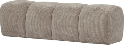 Panca da pranzo Woood Mojo 164 cm - tessuto a coste - sabbia scura - 49x164x45