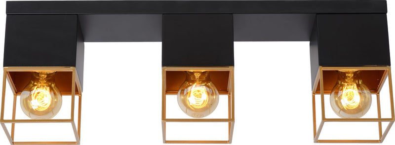 Lucide rixt - lampada da soffitto (lampada da soffitto) - 3xe27 - nero