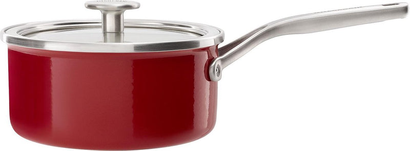 Cacerola kitchenaid con núcleo de acero esmaltado 18cm 2,0l - rojo imperial - inducción - sin pfas
