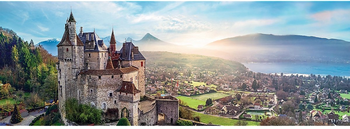Trefl - puzzle - 1000 panorama - castello di Mentone, Francia.