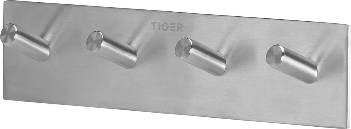 Tiger square - handdoekhaak multi - zonder boren - handdoekhaakjes - 3m tape - rvs geborsteld