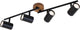 Briloner leuchten stile legno - lampada da soffitto - faretti ruotabili - 4 luci - gu10 - materiale: legno e metallo - colore: nero