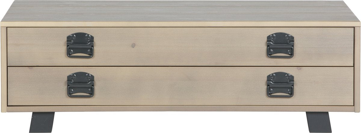 Woood derby salontafel - grenen - smoke - 35x110x62