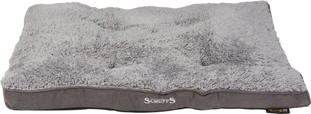 Scruffs cosy - comodo cuscino per cani - con fodera esterna in finta pelle scamosciata e fodera interna super morbida - grigio - 82 x 58 cm