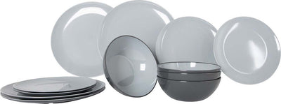 Gimex - linea vivida - stoviglie - grigio - 12 pezzi