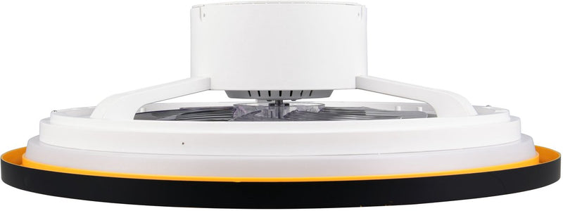 Rl vive tu realidad luminosa varpula - abanico - negro-oro - incl. 1x SMD 28 W - mando a distancia - atenuador integrado - color de luz continuamente ajustable - modo verano e invierno - 6 niveles de velocidad