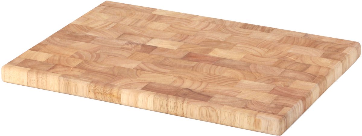 Continenta snijplank, kopshout, keukenplank, ontbijtplank, rubberhout, 35 x 25 x 2 cm, 4017