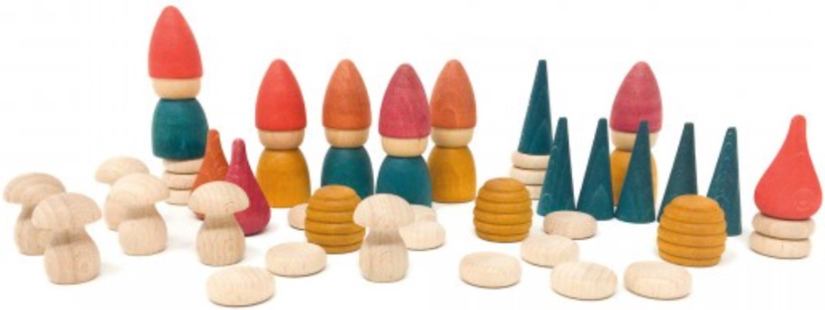 Grapat - nins tomten - figurine da gioco in legno - 42 parti
