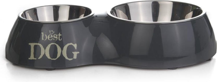Beeztees best dog - set da pranzo per cani - grigio - 37x22 cm