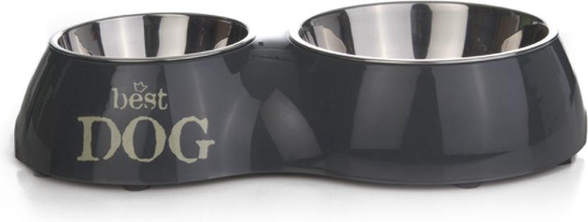 Il miglior cane di Beeztees - set da pranzo per cani - grigio - 31x17,5x6 cm