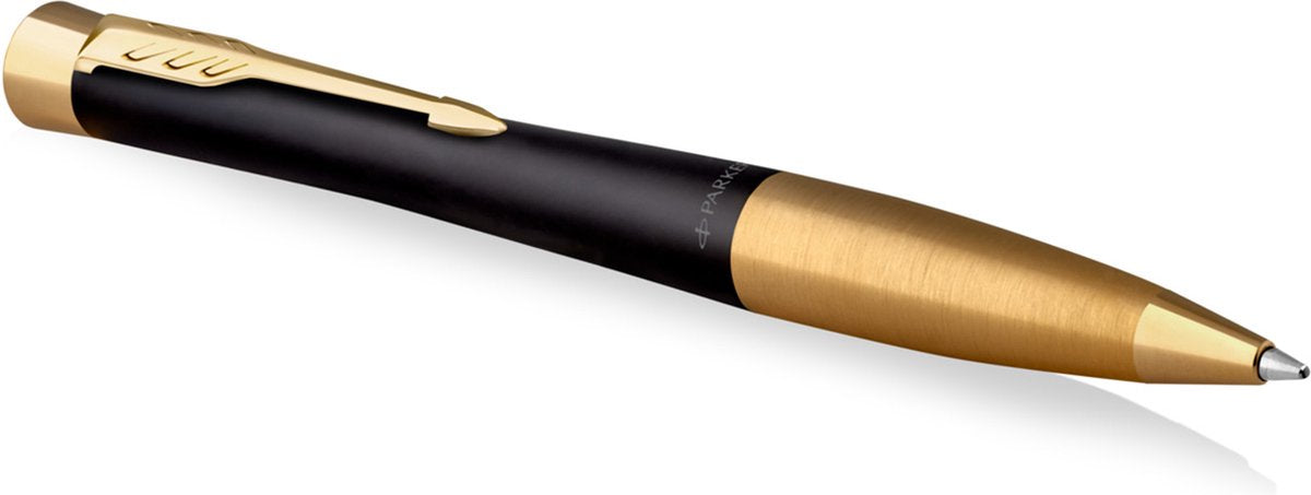 Bolígrafo Parker Urban Twist | negro suave y dorado | tinta azul punto medio | caja de regalo