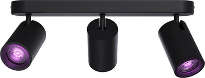 Calex smart ceiling lamp - 3-light - smart surface-mounted spotlight - oval - black