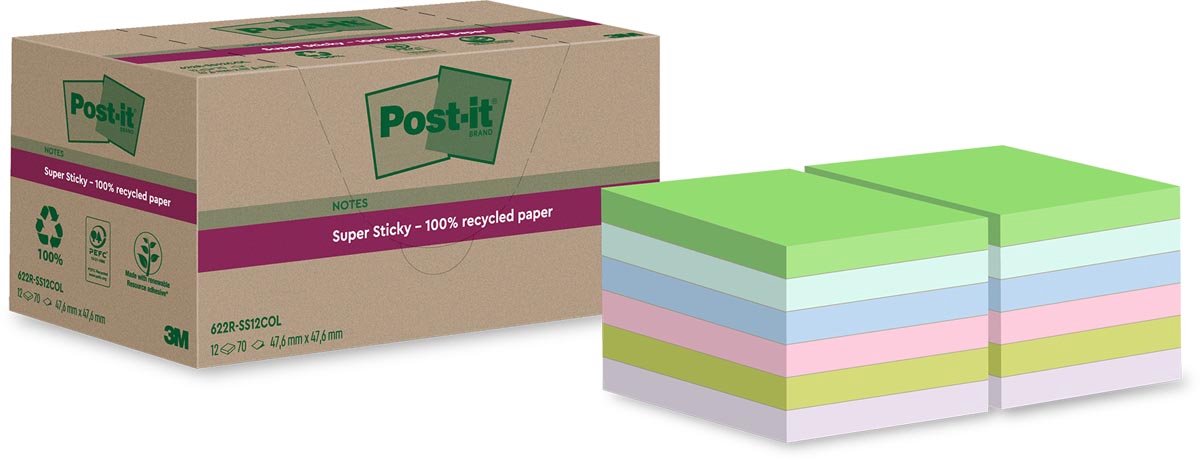 Post-it super adesivo 7100284780 70 fogli multicolori