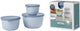 Mepal - set di contenitori per alimenti cirqula multiciotola - 500 + 1000 + 2000 ml - rotondo - blu nordico