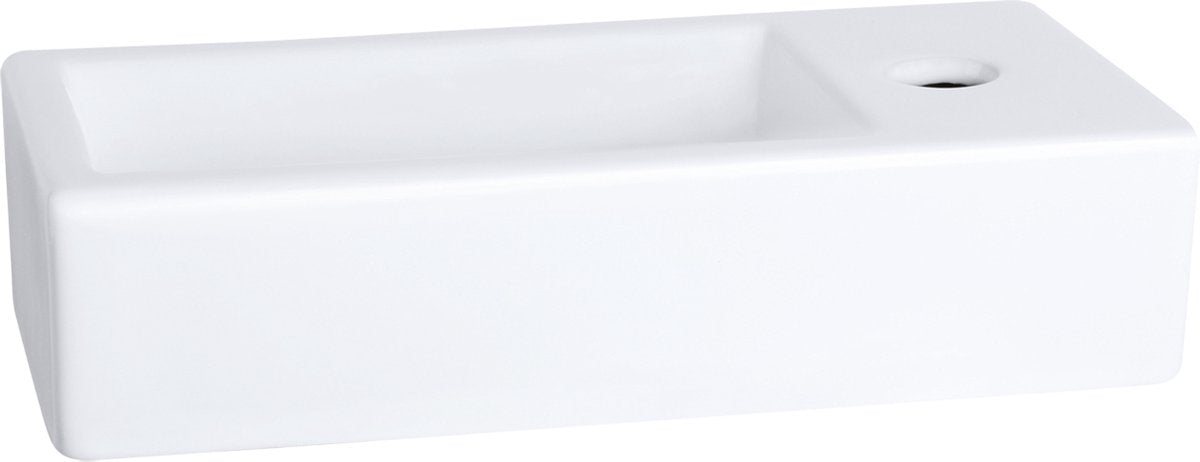 Differnz ravo fountain - 38.5x18.5x9.5cm - 1 tap hole right - ceramic white