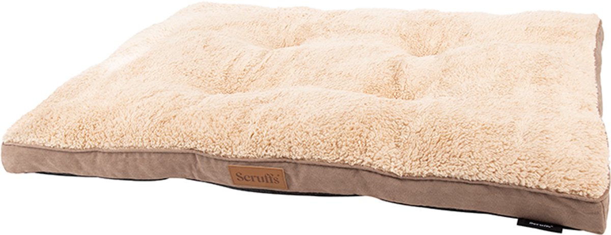Scruffs Cozy - Cómodo cojín para perros - con forro exterior de ante sintético y forro interior súper suave - marrón - 82 x 58 cm