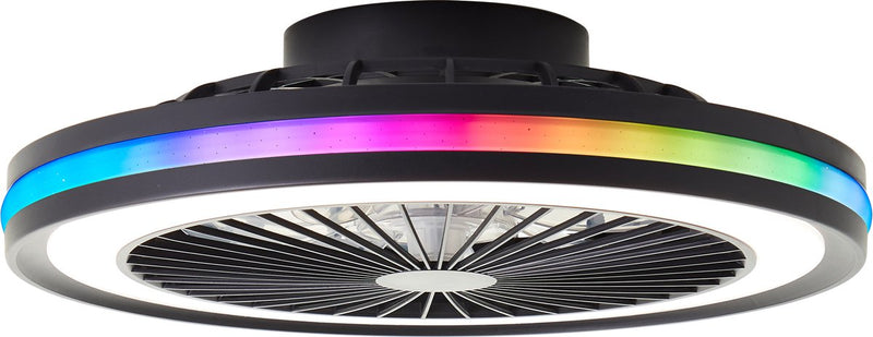 Brilliant palmero - ventilatore da soffitto - ventilatore da soffitto - led 40w - 3000k-6500k - dimmerabile - nero