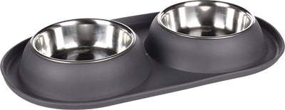 Flamingo grafa duo cena - cibo e bevande per cani - piatto per mangiare duo cena grafa grigio scuro dia 14,5 cm 2x500 ml - 1pz - 139074 - 1pz